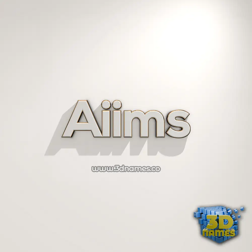aiims in White Logo Warm style - 3D name wallpaper