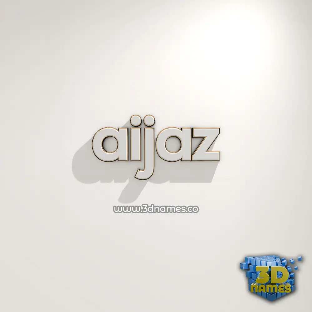aijaz in White Logo Warm style - 3D name wallpaper