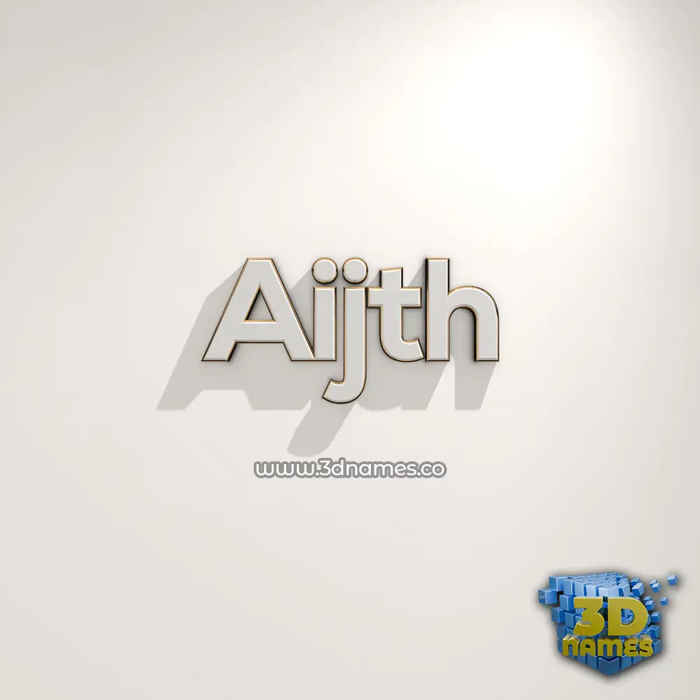 aijth in White Logo Warm style - 3D name wallpaper