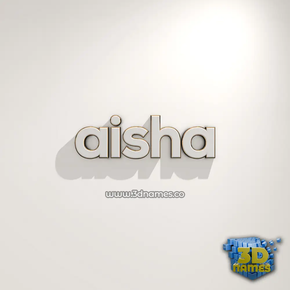 aisha in White Logo Warm style - 3D name wallpaper