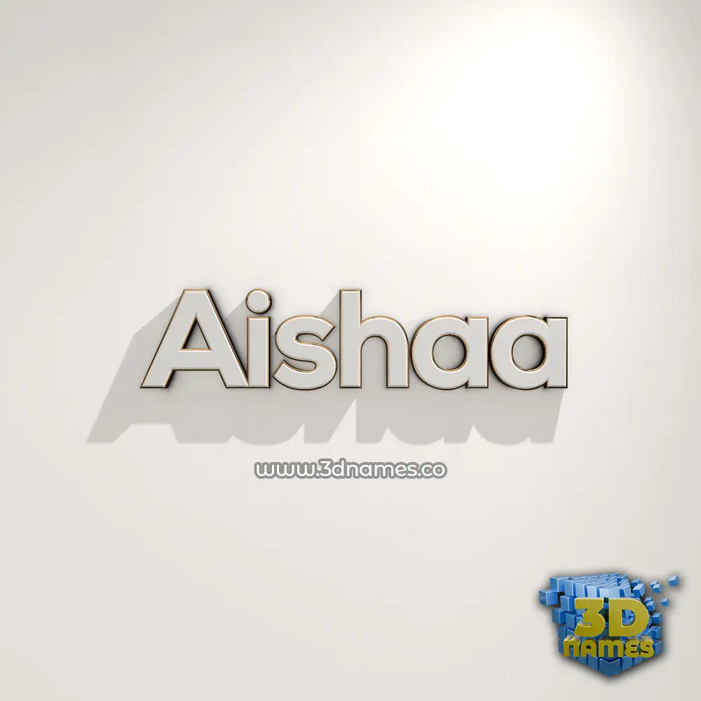 aishaa in White Logo Warm style - 3D name wallpaper