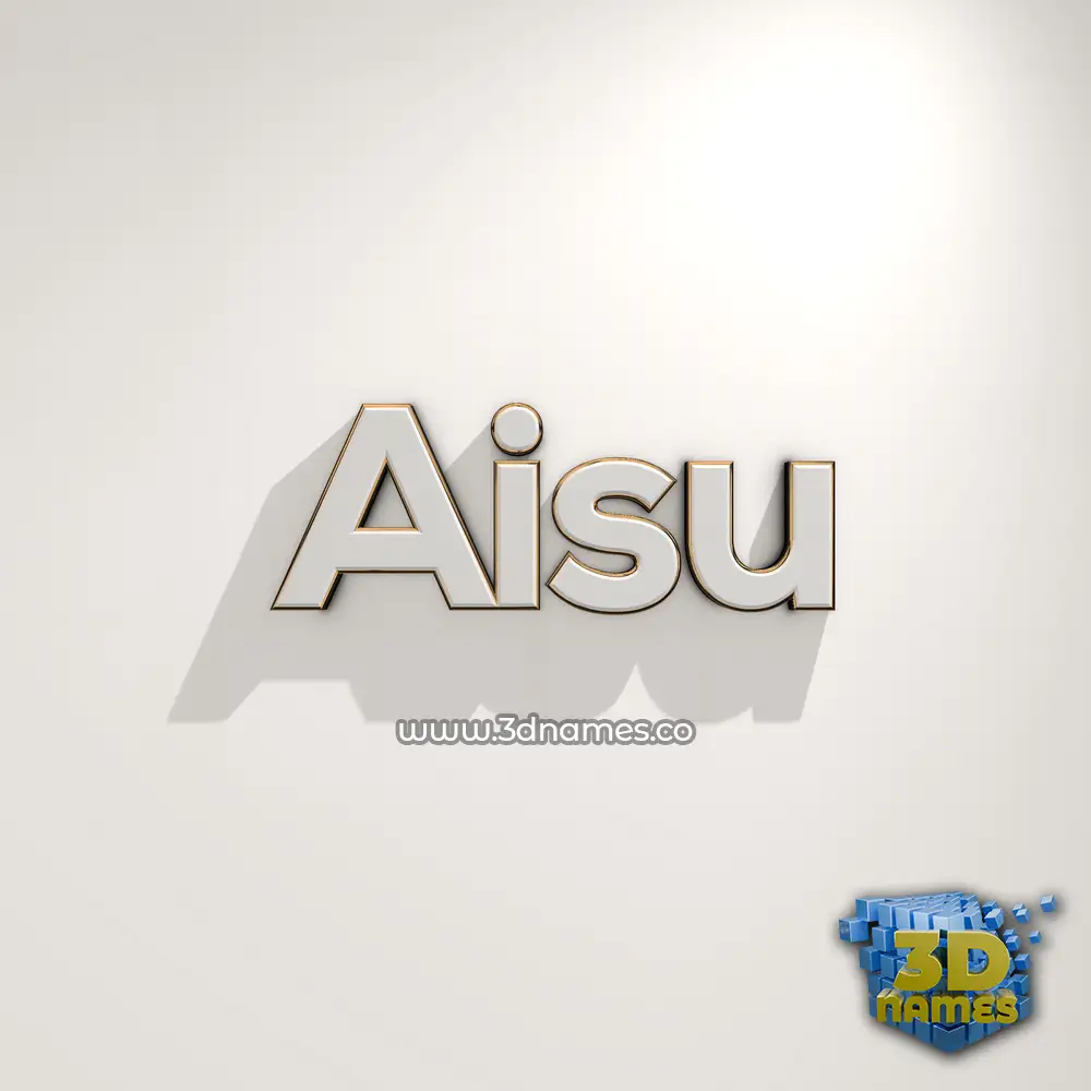 aisu in White Logo Warm style - 3D name wallpaper