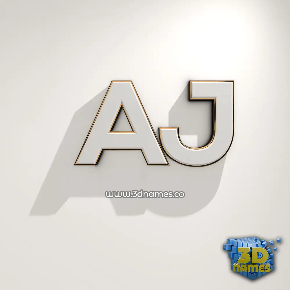 aj in White Logo Warm style - 3D name wallpaper