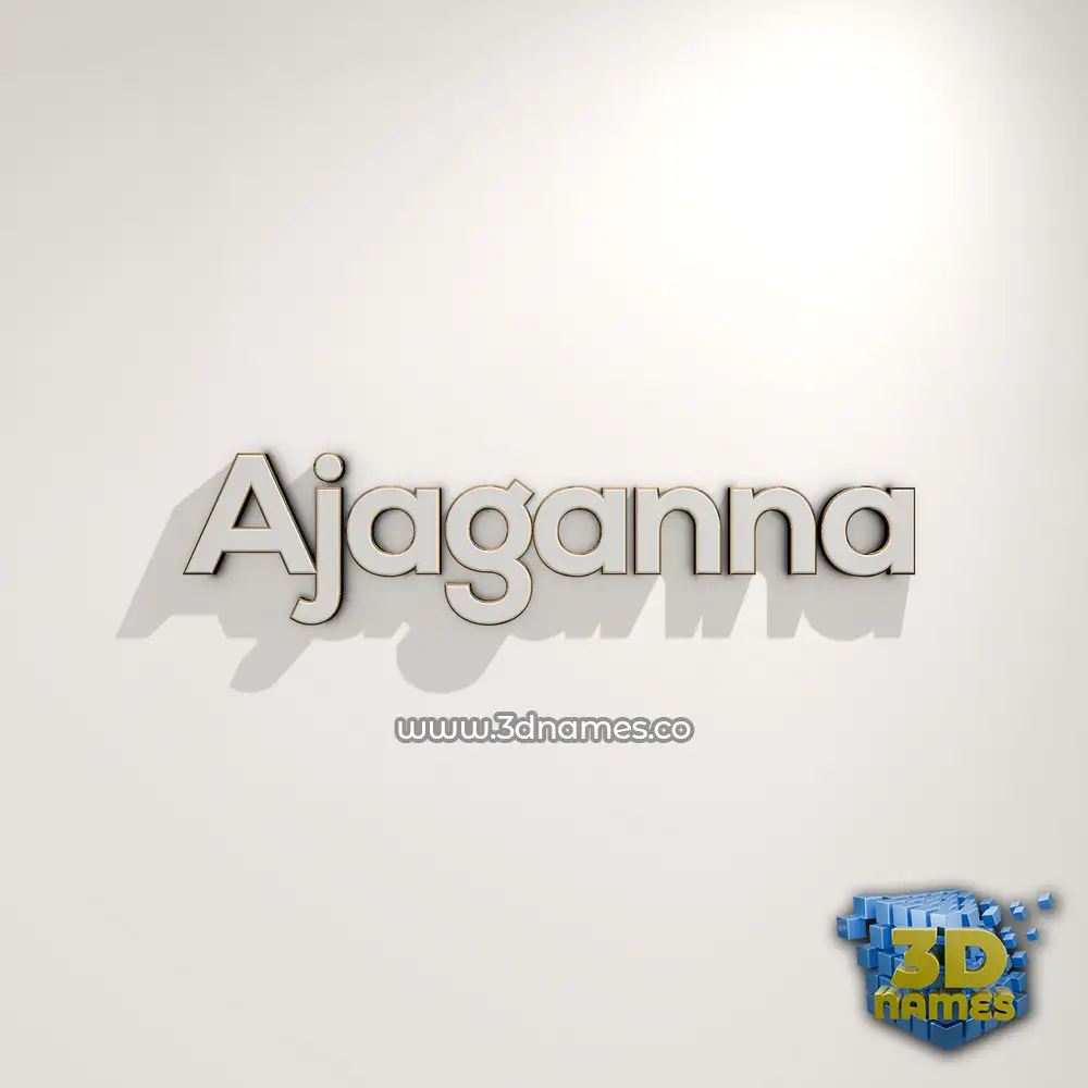 ajaganna in White Logo Warm style - 3D name wallpaper