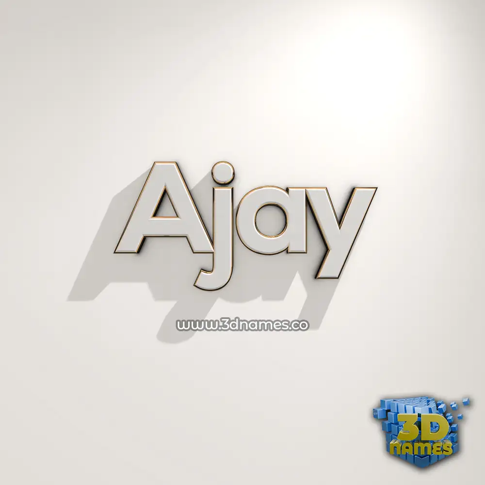 ajay in White Logo Warm style - 3D name wallpaper