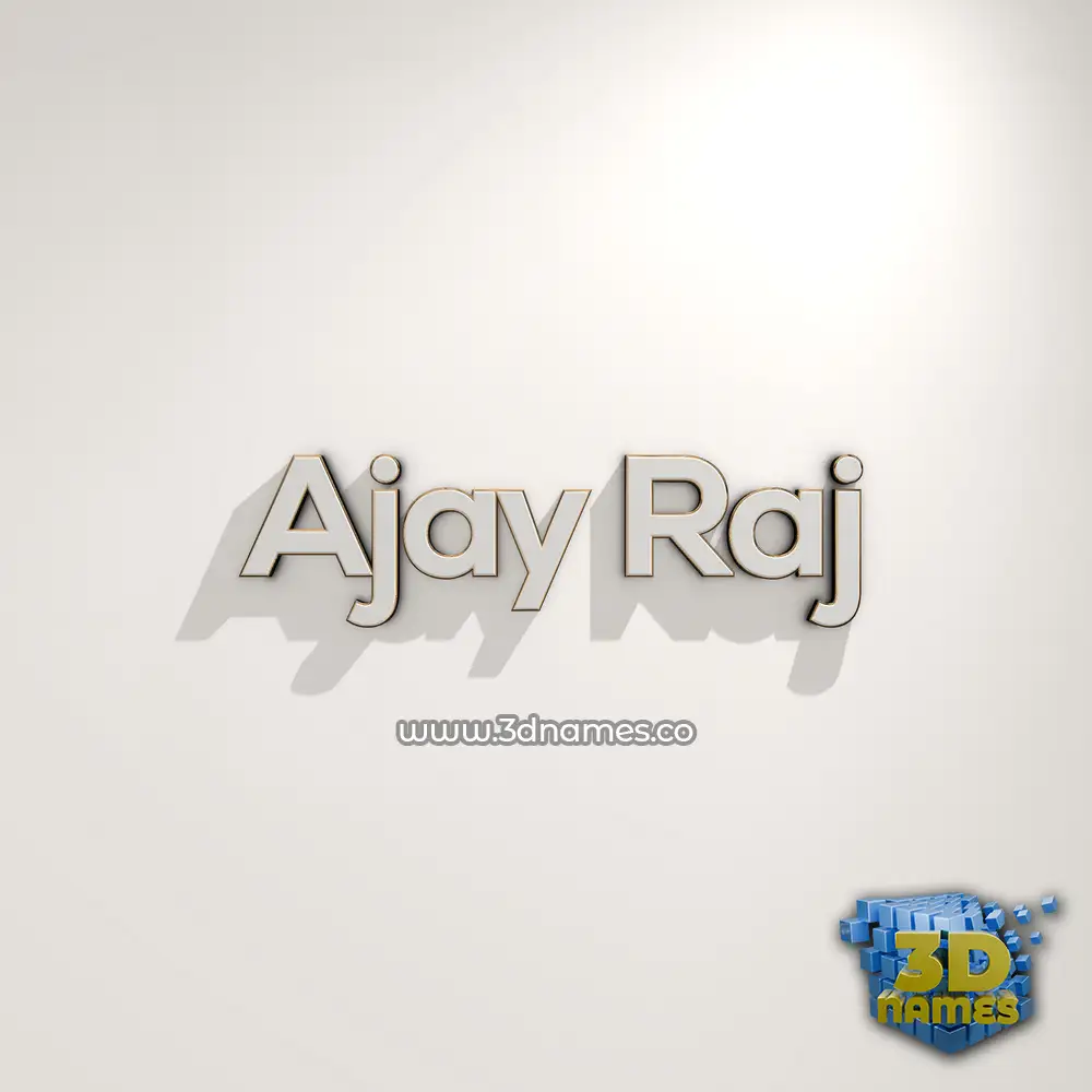 ajay raj in White Logo Warm style - 3D name wallpaper