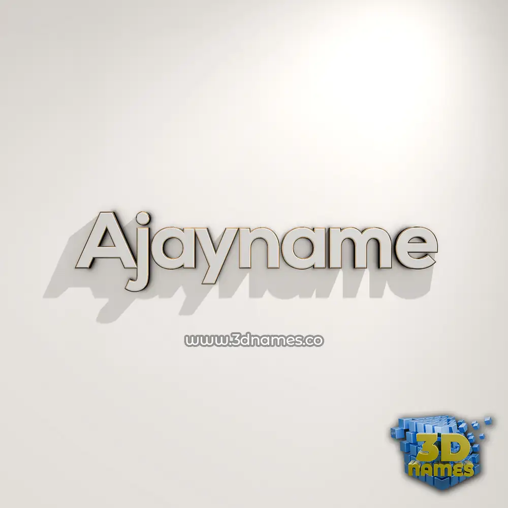 ajayname in White Logo Warm style - 3D name wallpaper