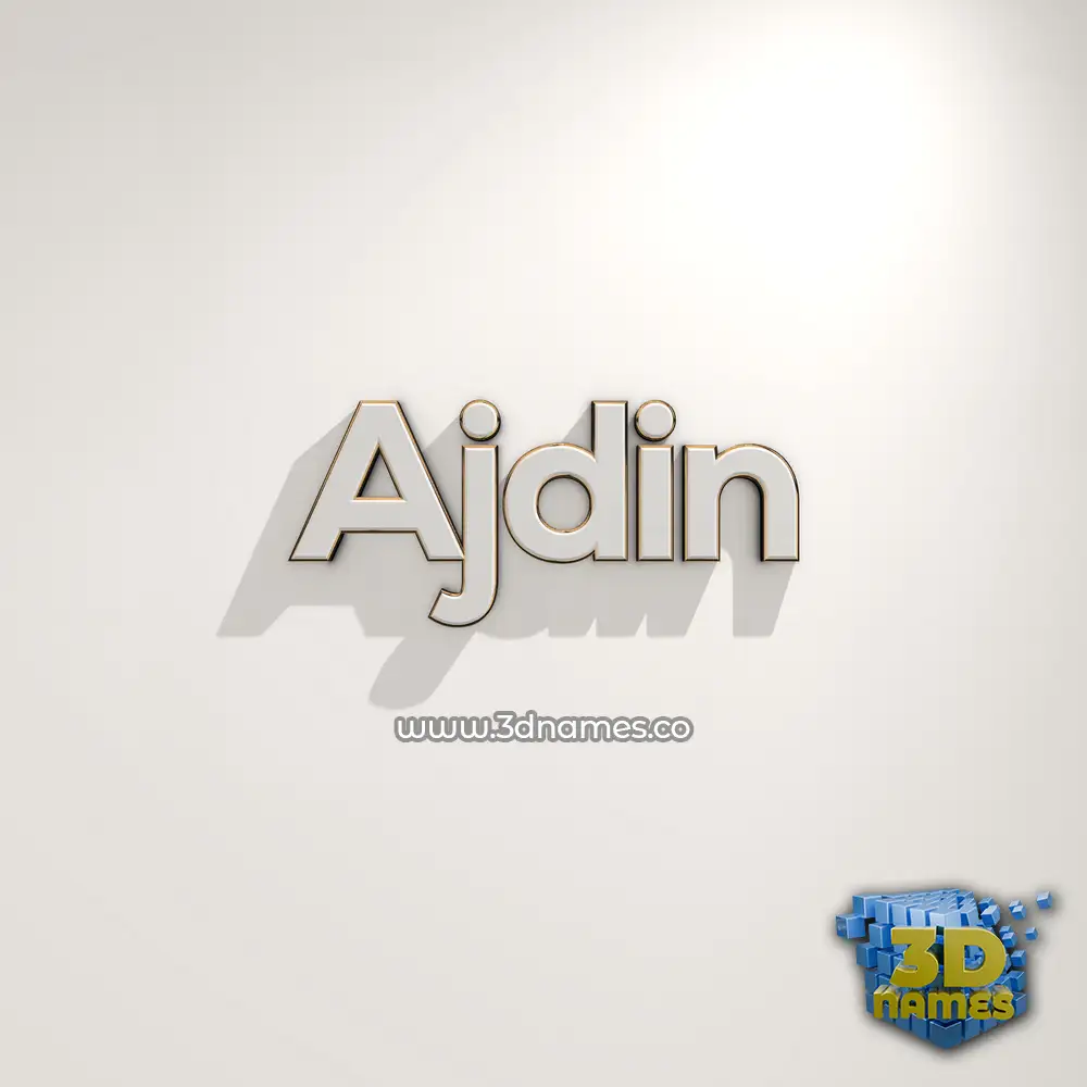ajdin in White Logo Warm style - 3D name wallpaper