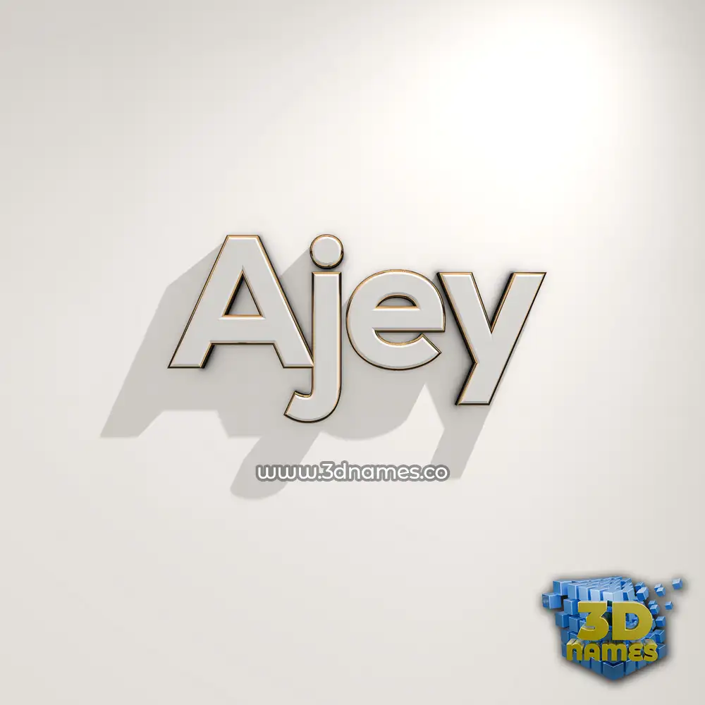 ajey in White Logo Warm style - 3D name wallpaper