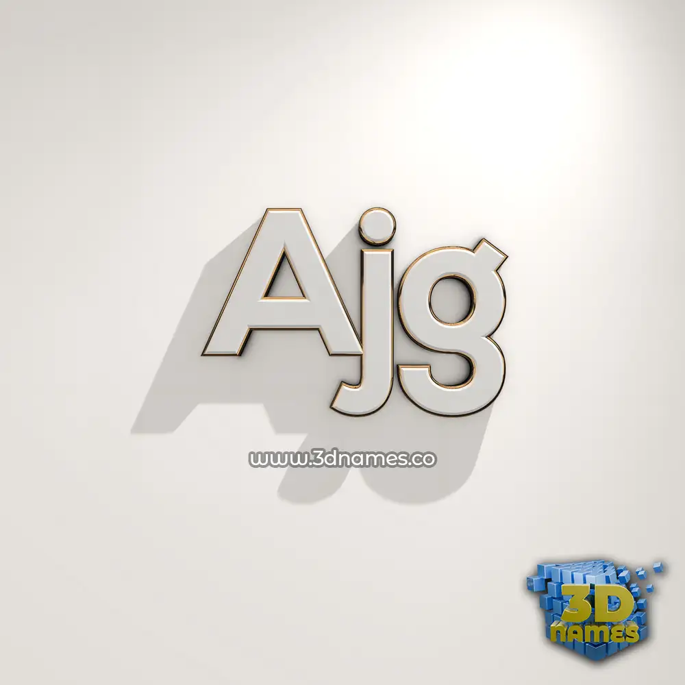 ajg in White Logo Warm style - 3D name wallpaper
