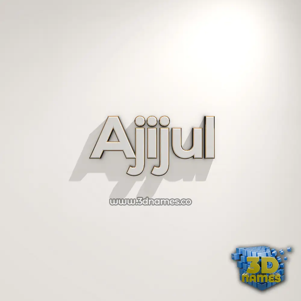ajijul in White Logo Warm style - 3D name wallpaper