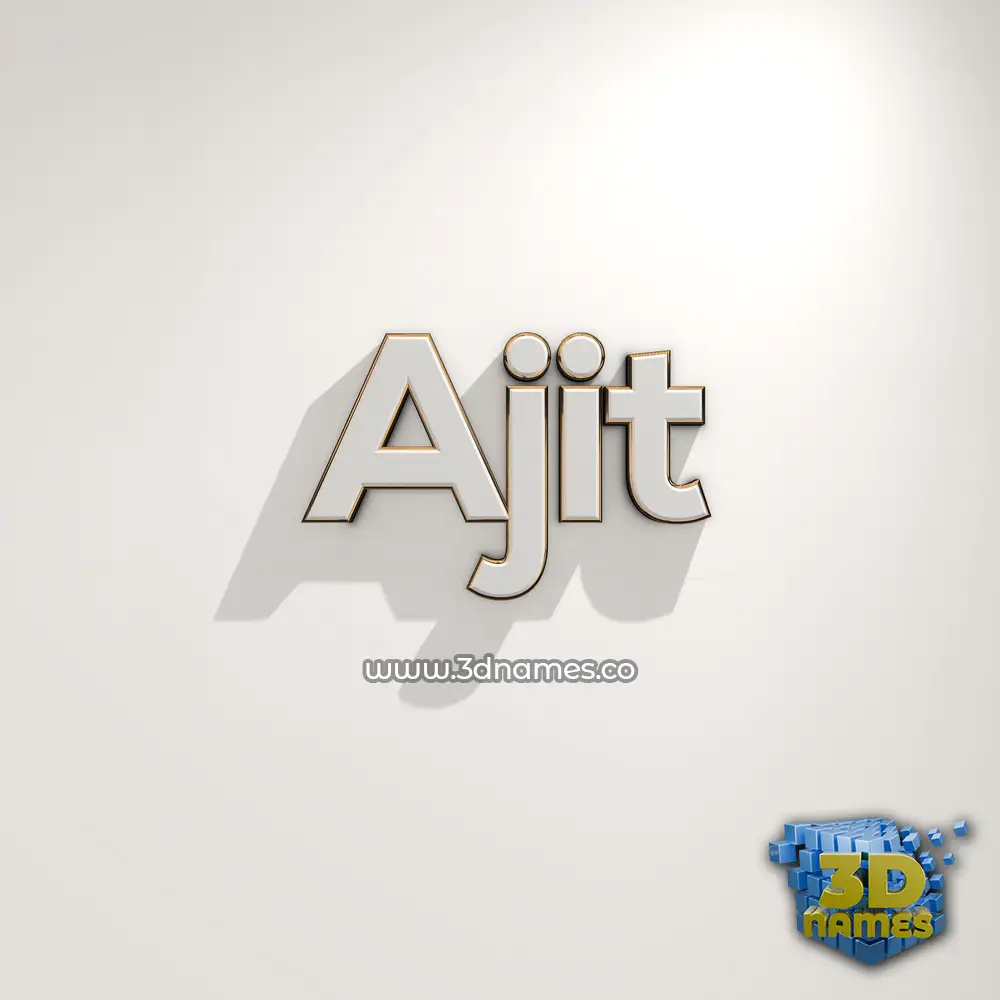 ajit in White Logo Warm style - 3D name wallpaper