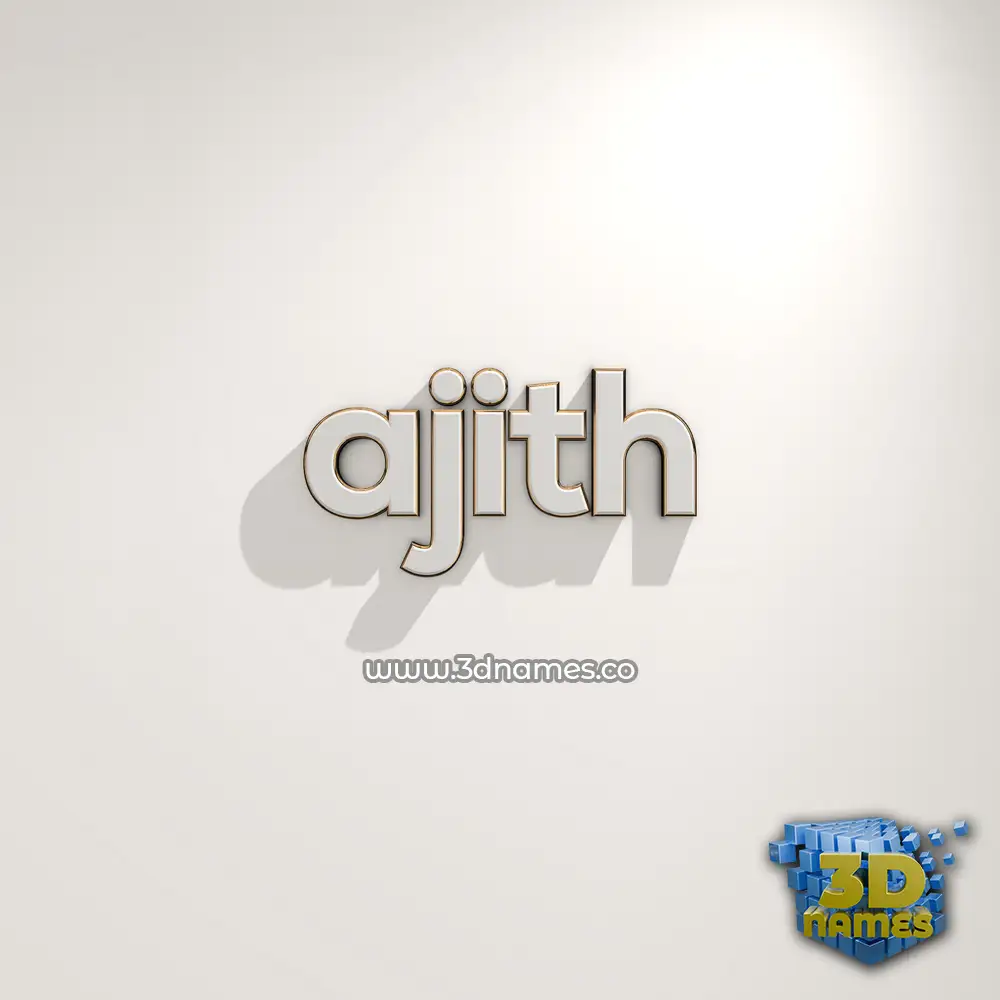 ajith in White Logo Warm style - 3D name wallpaper
