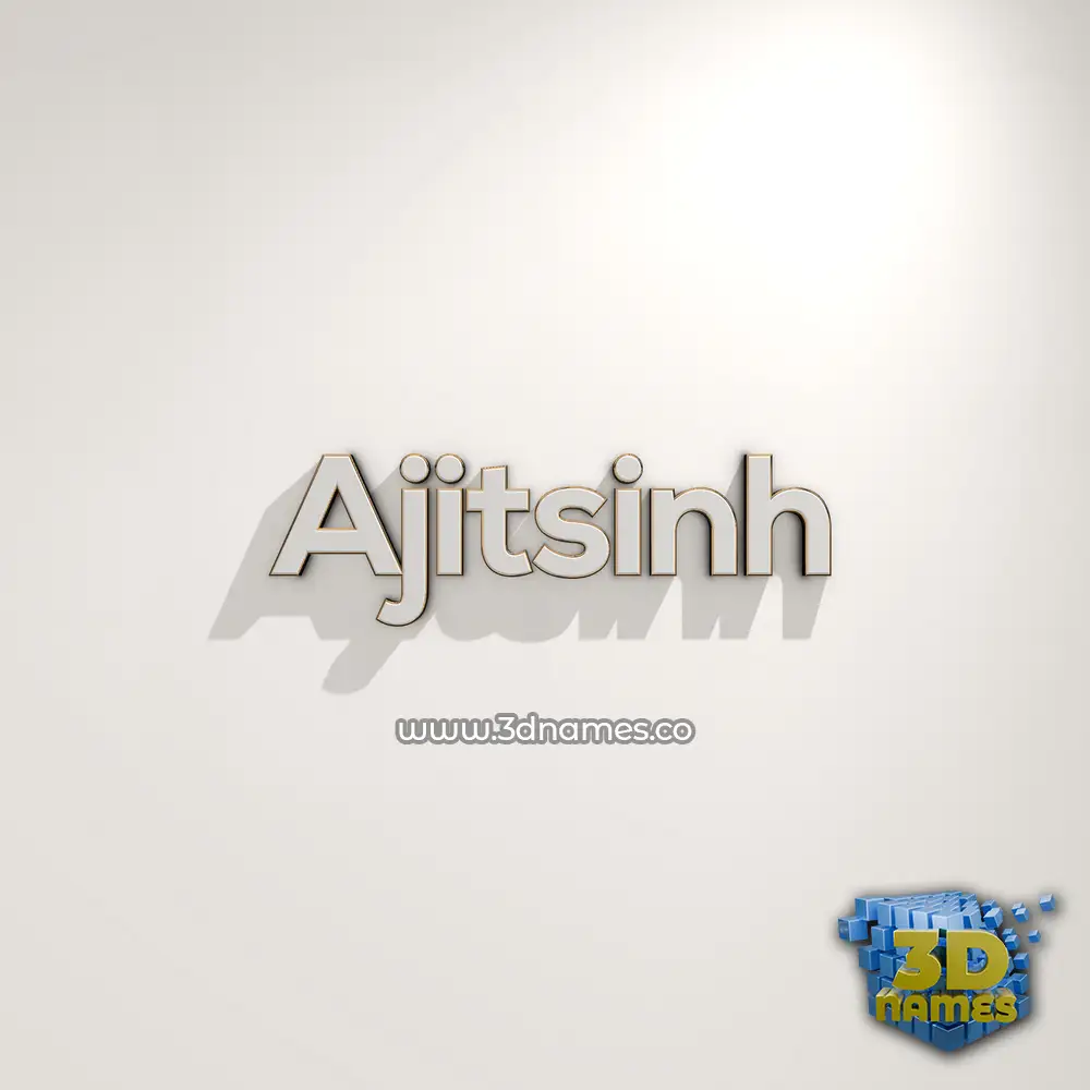 ajitsinh in White Logo Warm style - 3D name wallpaper
