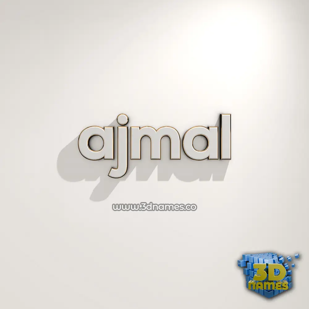ajmal in White Logo Warm style - 3D name wallpaper
