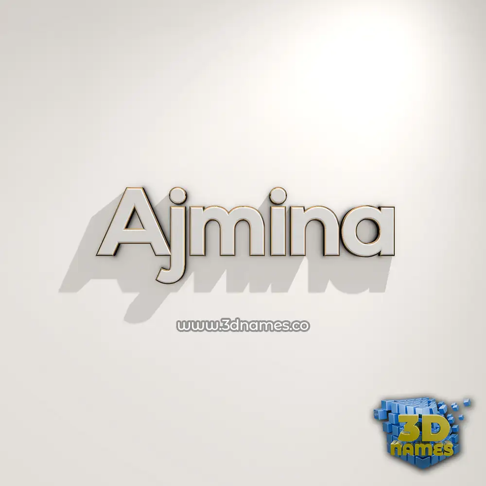 ajmina in White Logo Warm style - 3D name wallpaper