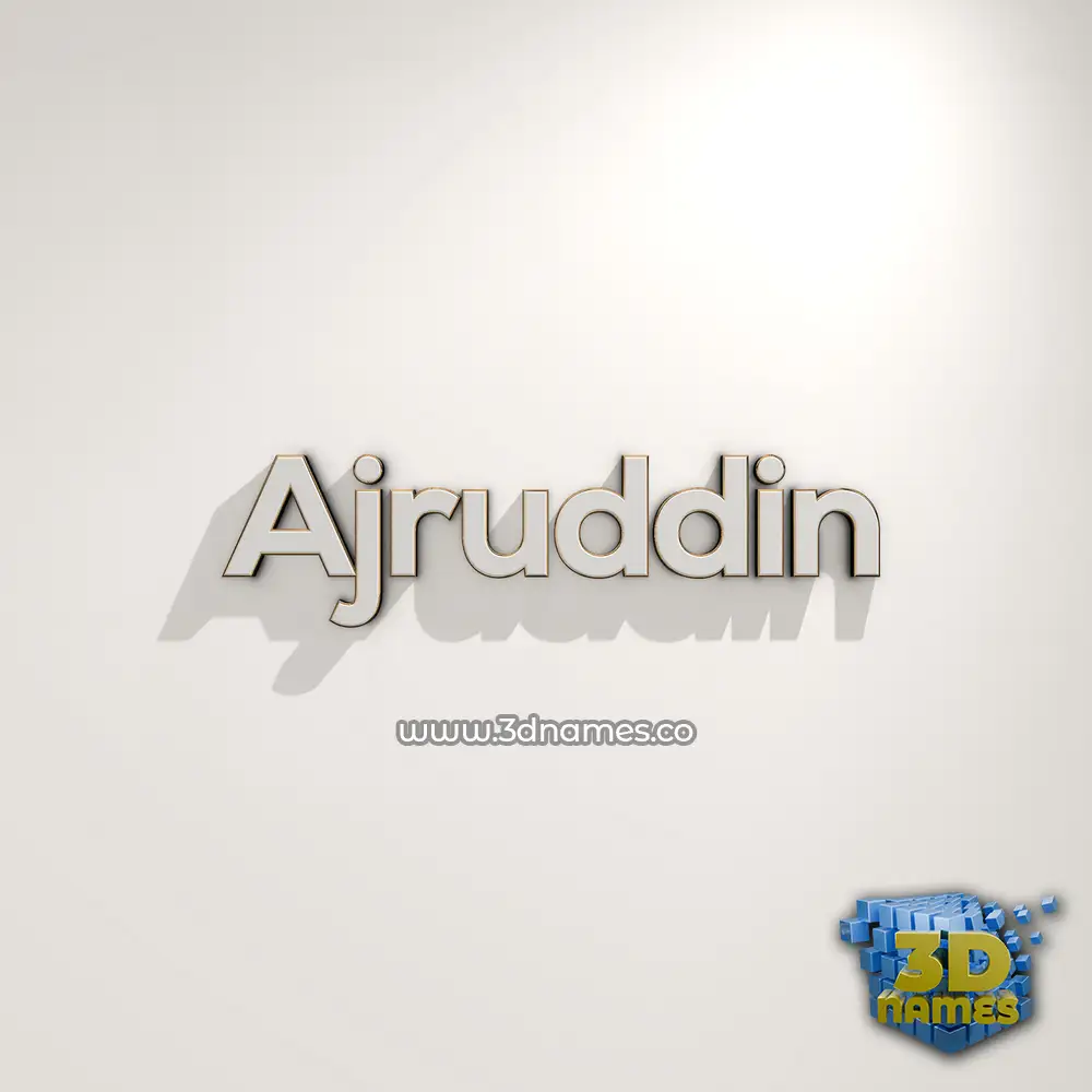 ajruddin in White Logo Warm style - 3D name wallpaper