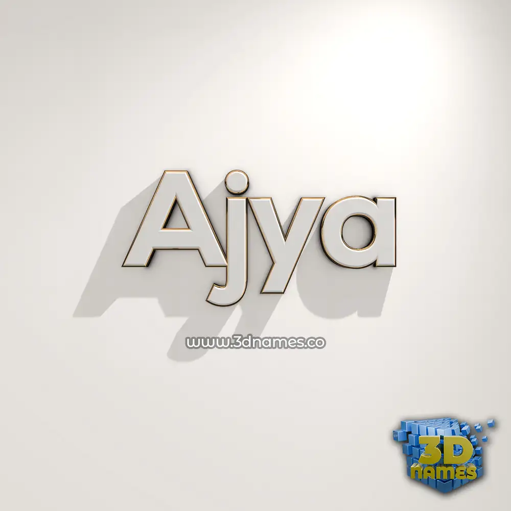 ajya in White Logo Warm style - 3D name wallpaper