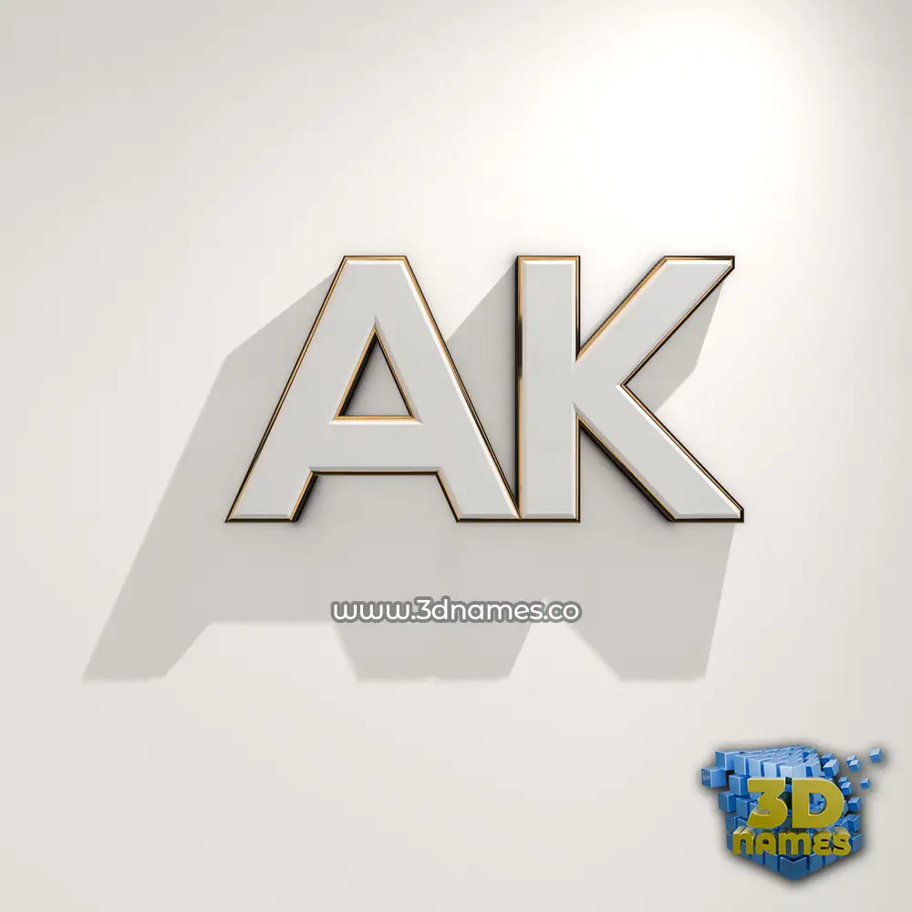 ak in White Logo Warm style - 3D name wallpaper
