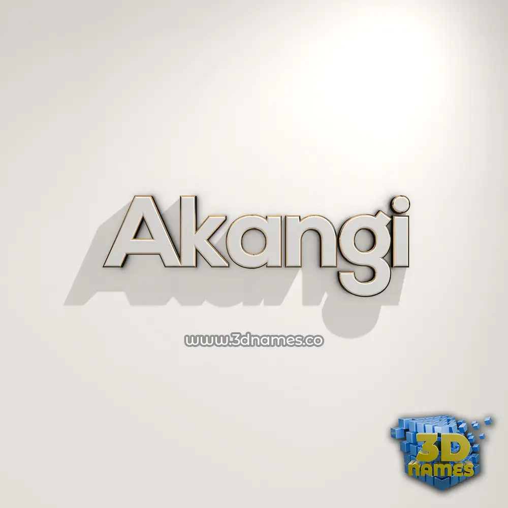 akangi in White Logo Warm style - 3D name wallpaper