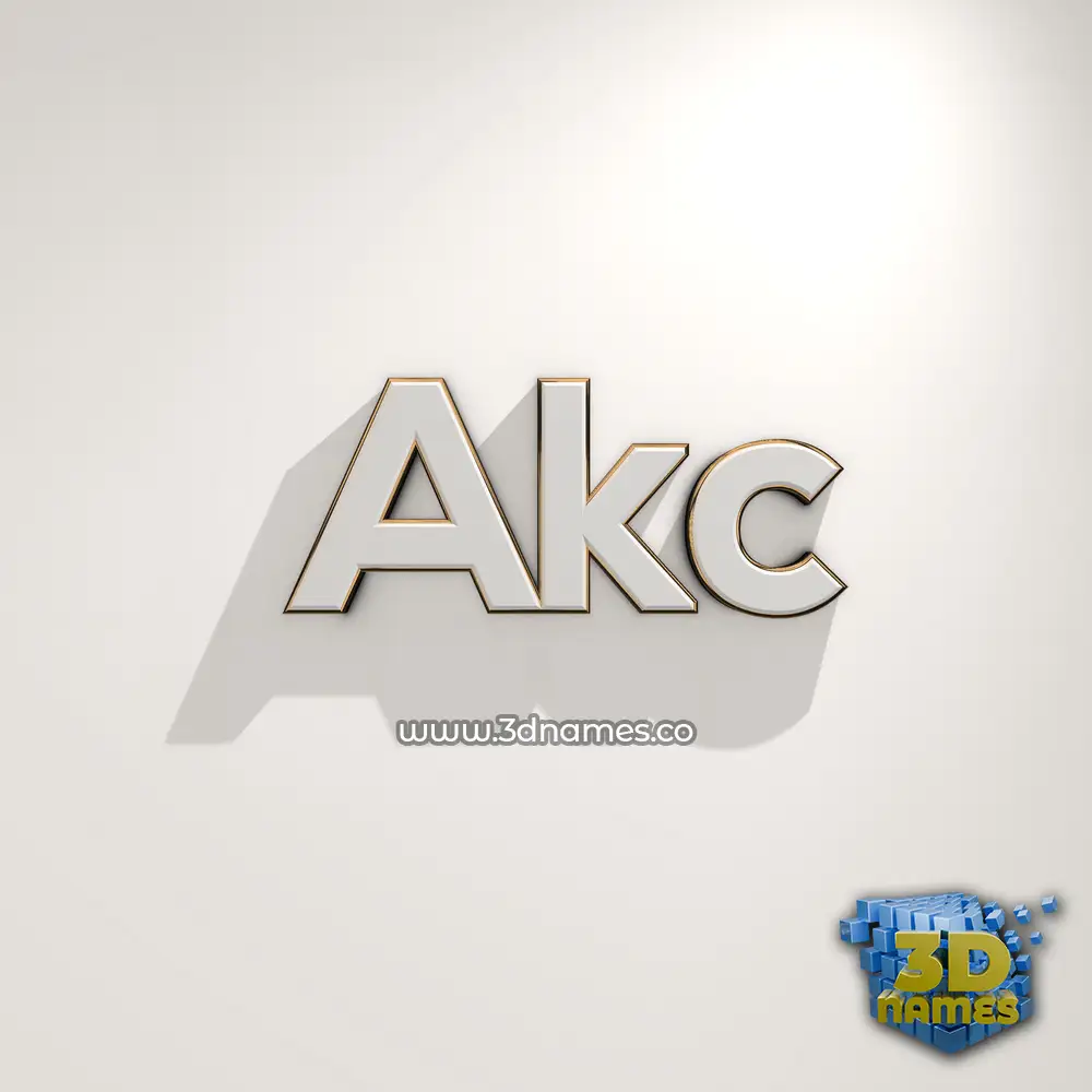 akc in White Logo Warm style - 3D name wallpaper