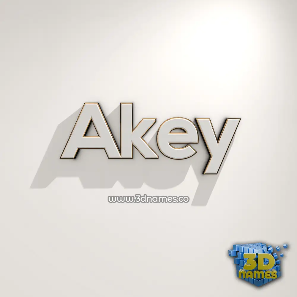 akey in White Logo Warm style - 3D name wallpaper