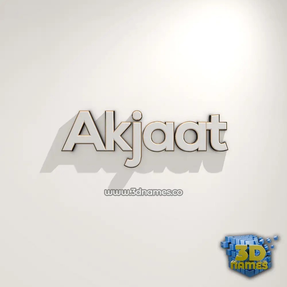 akjaat in White Logo Warm style - 3D name wallpaper