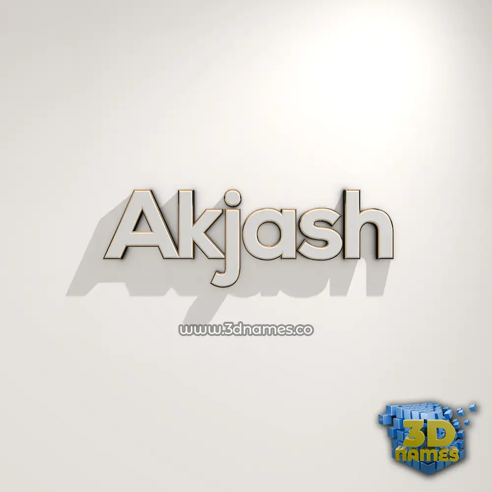 akjash in White Logo Warm style - 3D name wallpaper