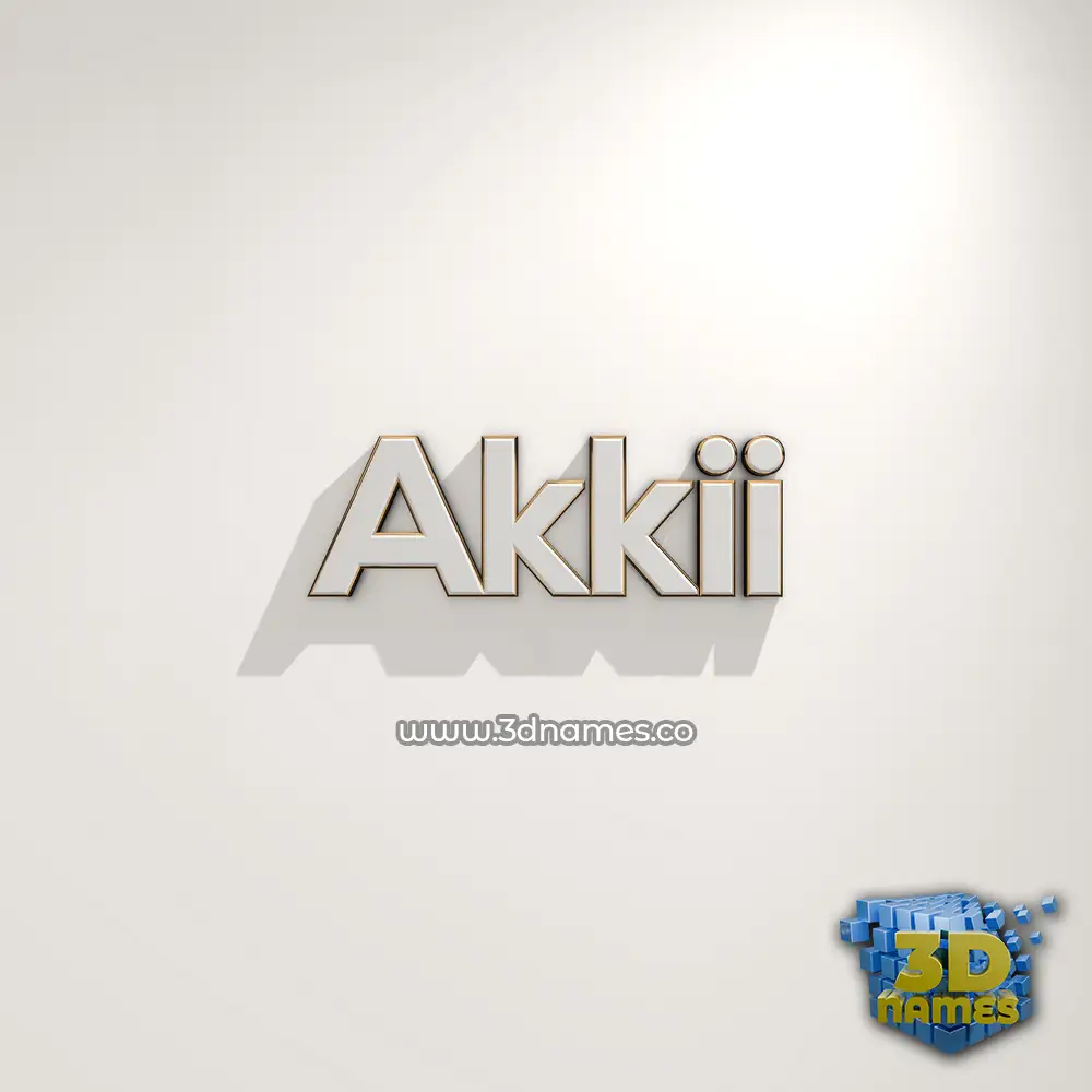 akkii in White Logo Warm style - 3D name wallpaper