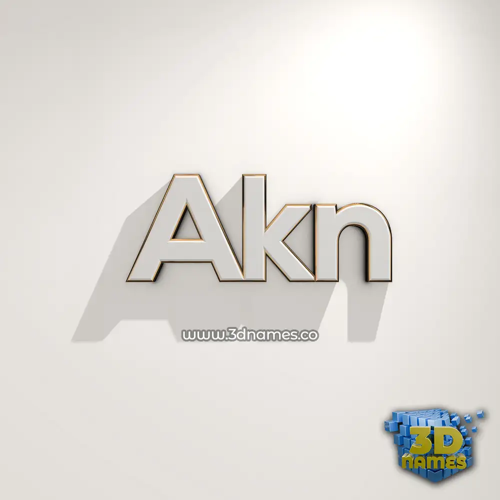 akn in White Logo Warm style - 3D name wallpaper