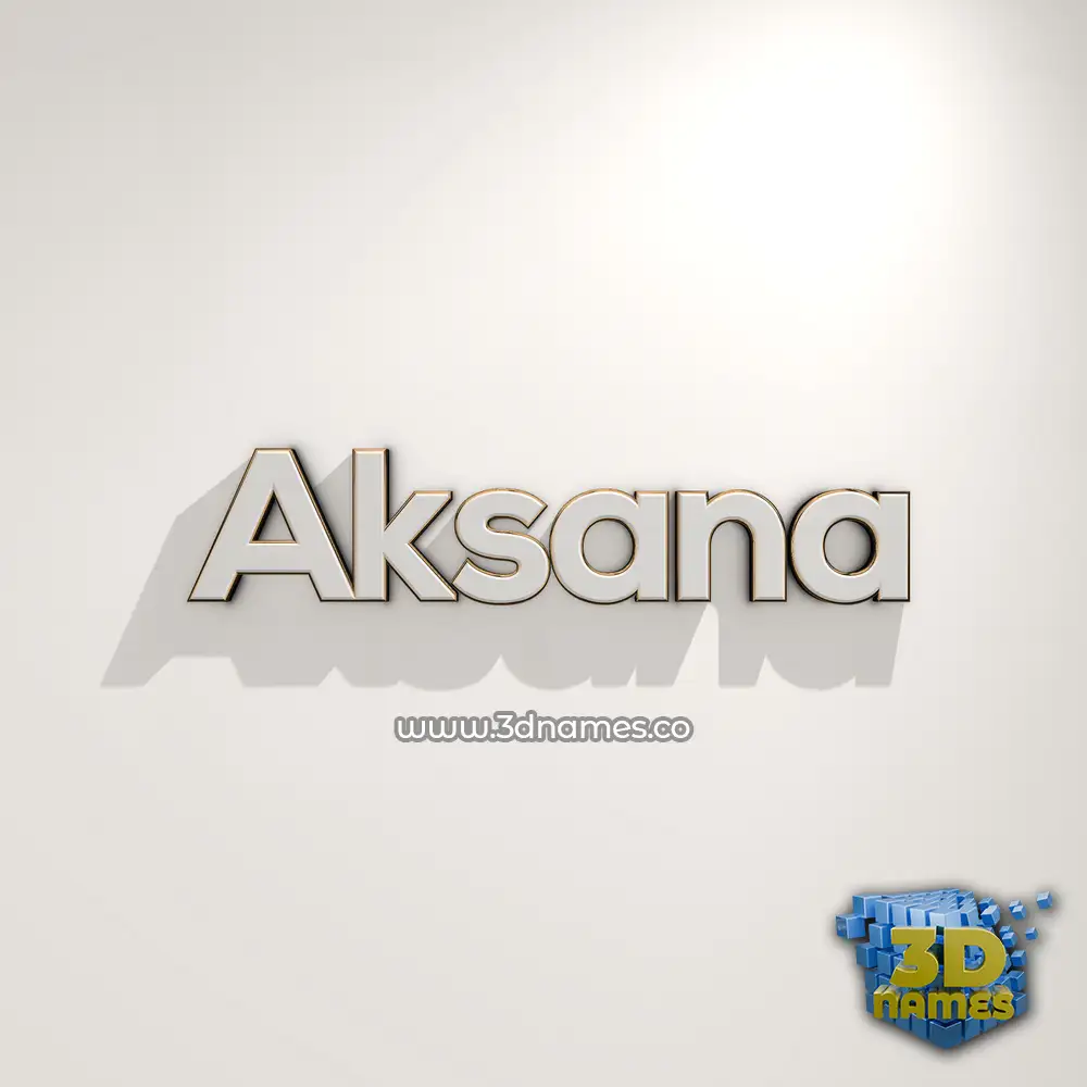 aksana in White Logo Warm style - 3D name wallpaper