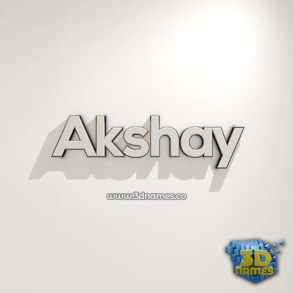 akshay in White Logo Warm style - 3D name wallpaper