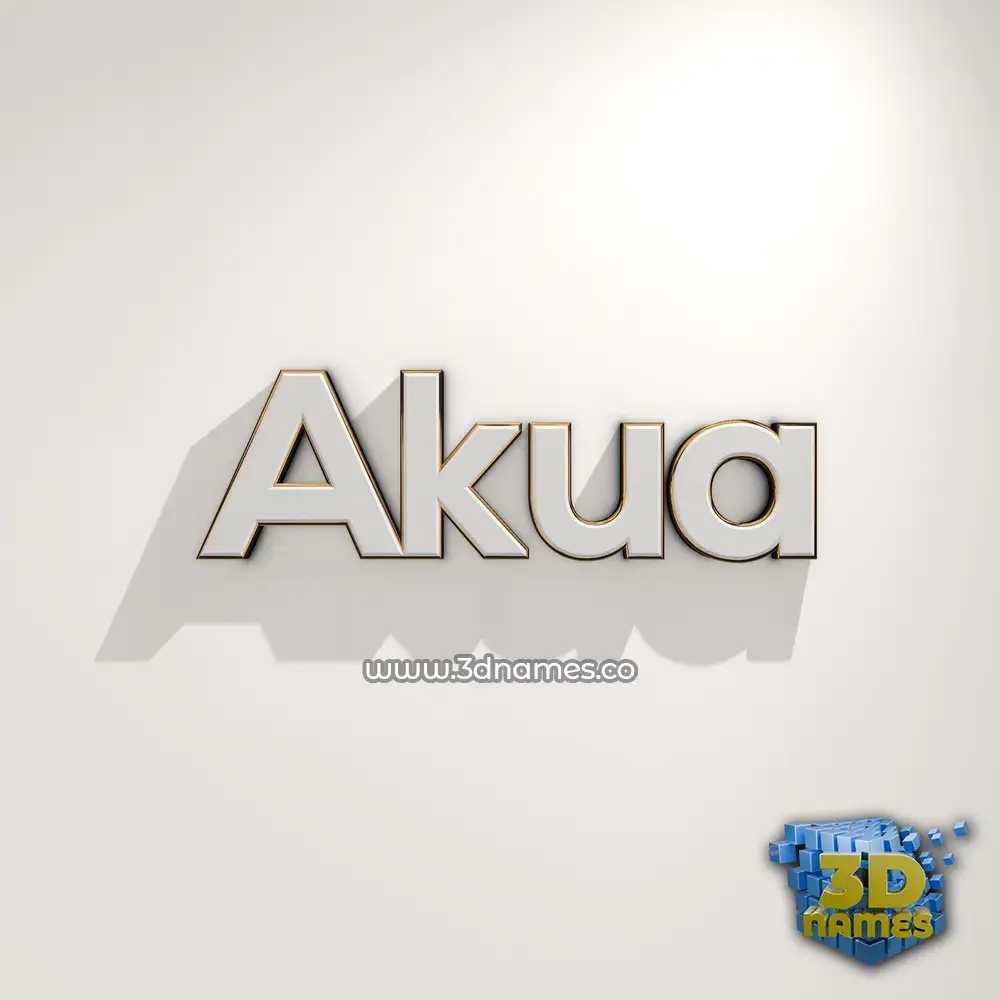 akua in White Logo Warm style - 3D name wallpaper