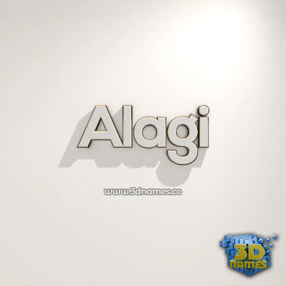 alagi in White Logo Warm style - 3D name wallpaper