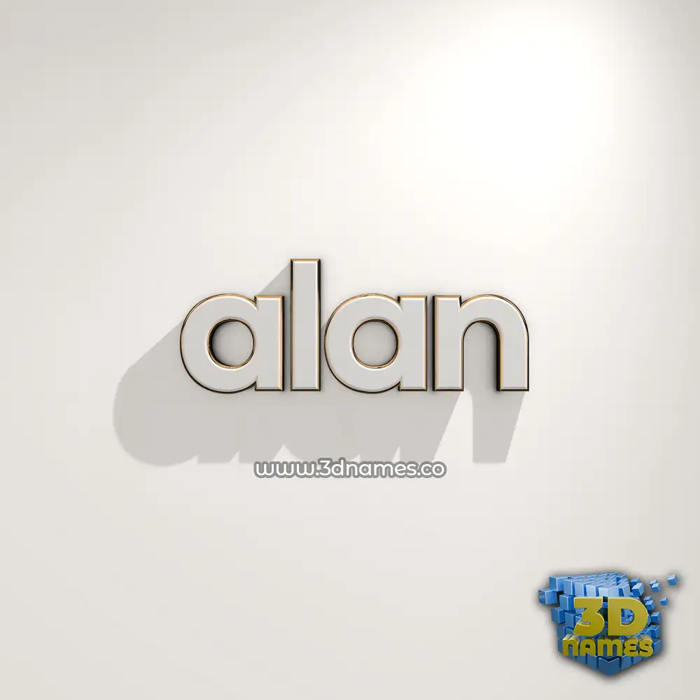 alan in White Logo Warm style - 3D name wallpaper