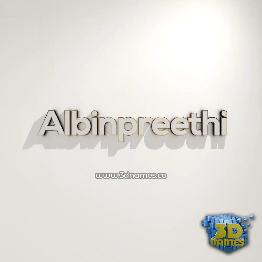 albinpreethi in White Logo Warm style - 3D name wallpaper