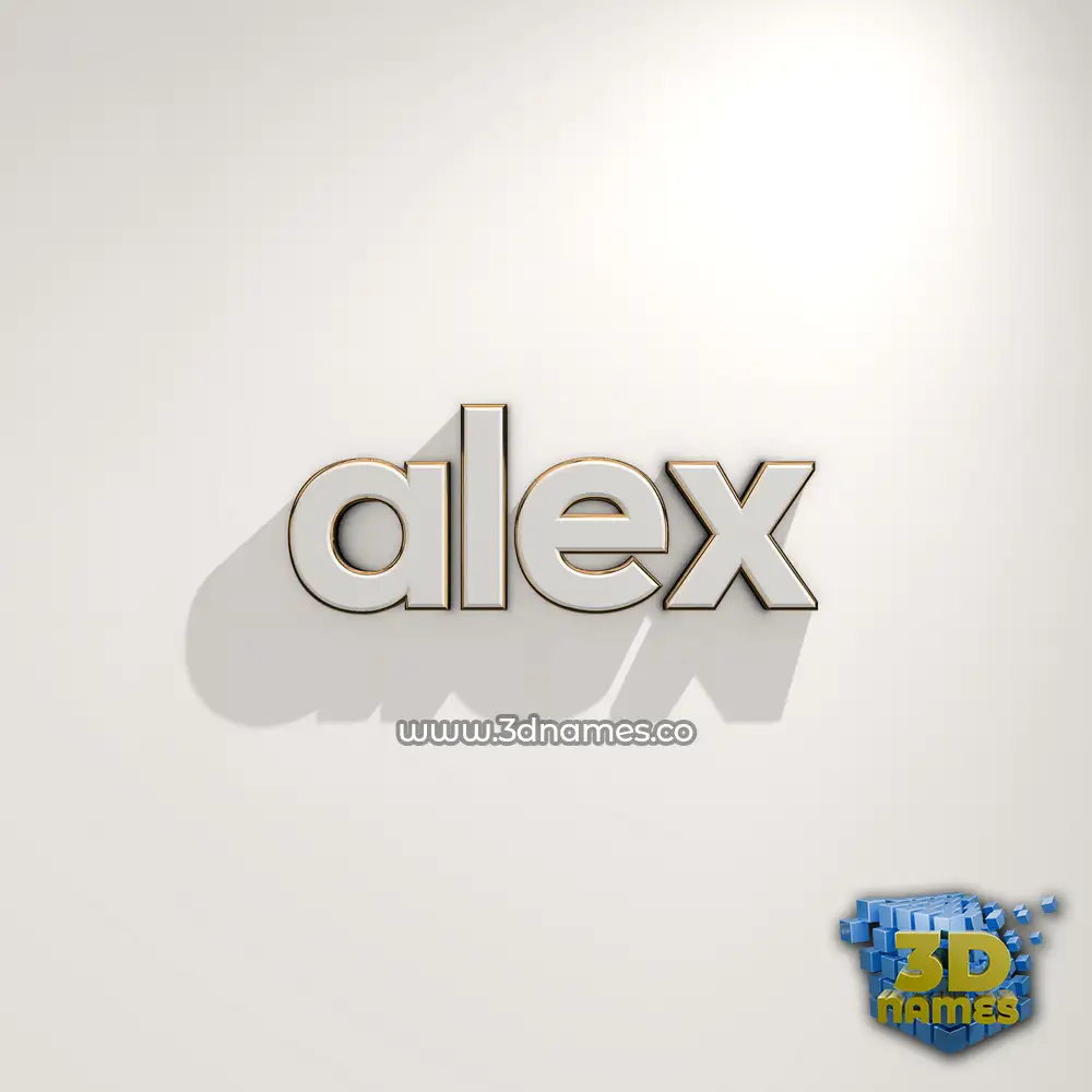 alex in White Logo Warm style - 3D name wallpaper