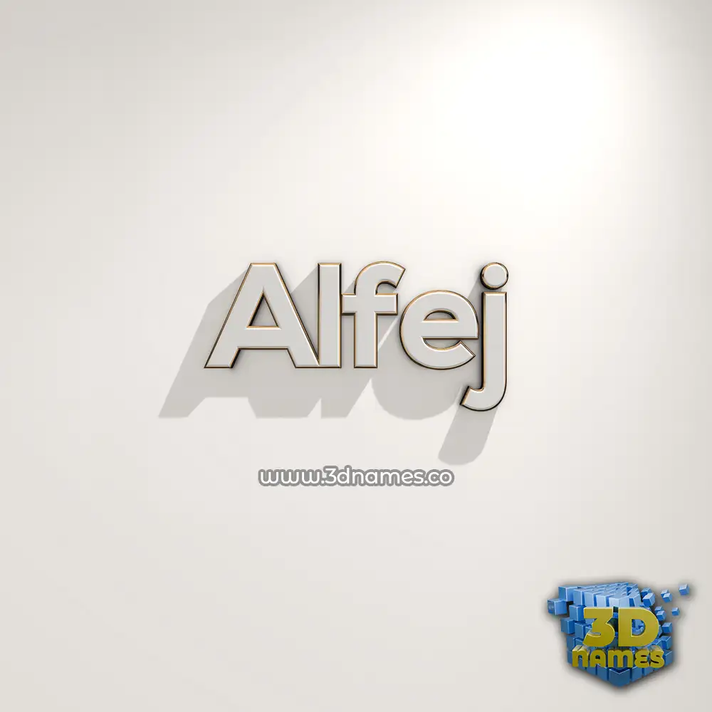 alfej in White Logo Warm style - 3D name wallpaper