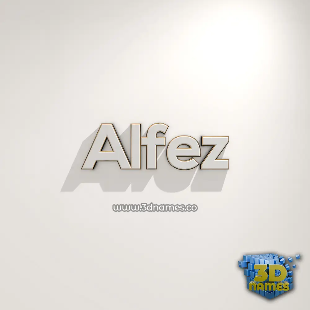 alfez in White Logo Warm style - 3D name wallpaper