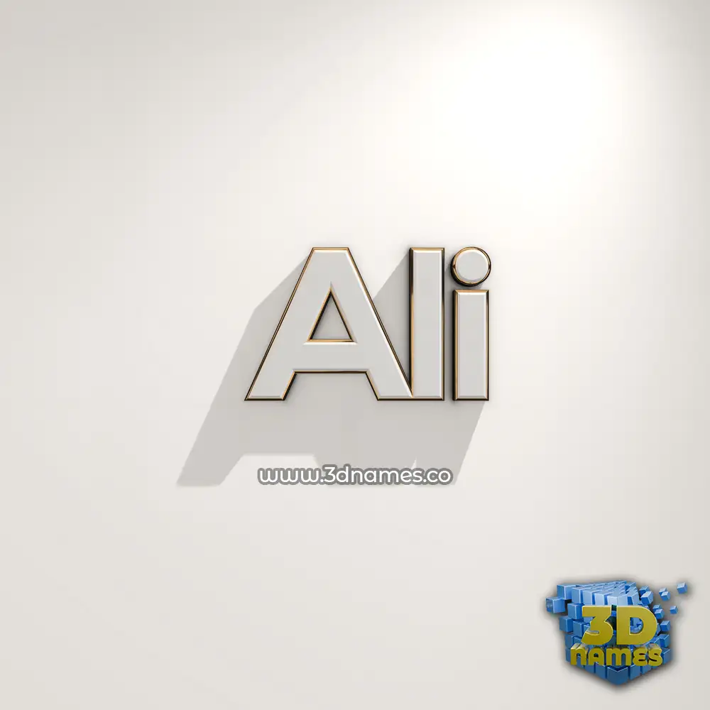 ali in White Logo Warm style - 3D name wallpaper