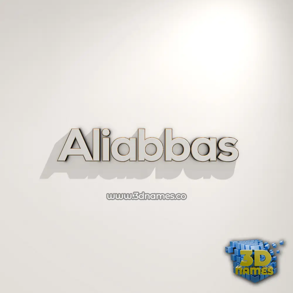 aliabbas in White Logo Warm style - 3D name wallpaper