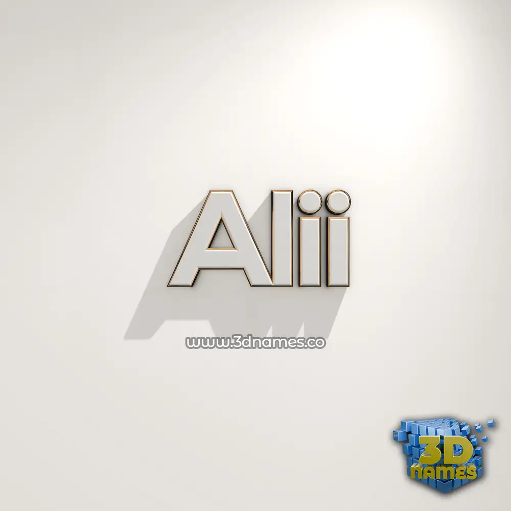 alii in White Logo Warm style - 3D name wallpaper