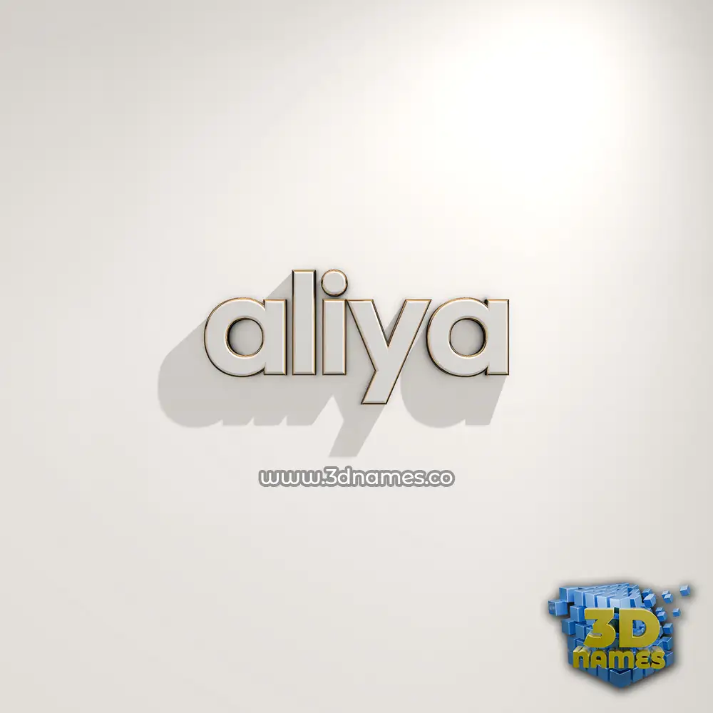 aliya in White Logo Warm style - 3D name wallpaper