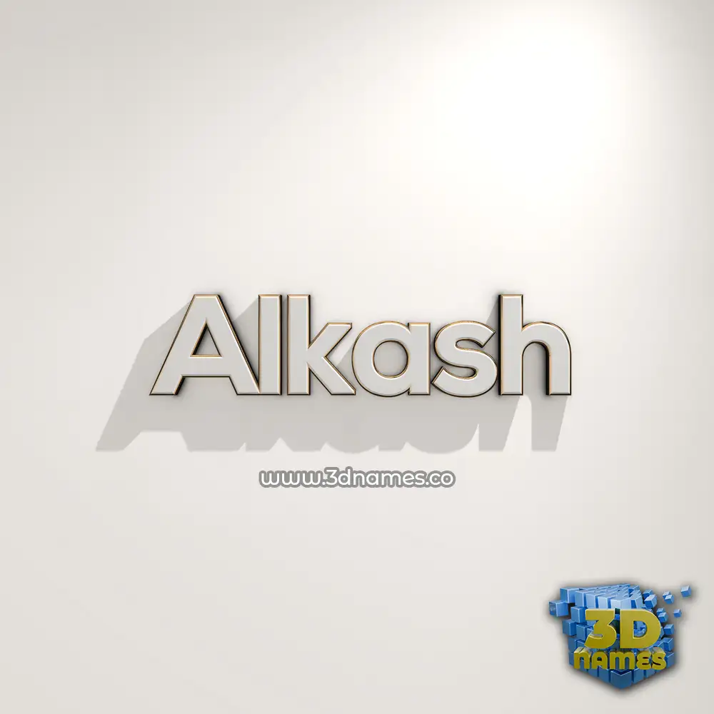 alkash in White Logo Warm style - 3D name wallpaper