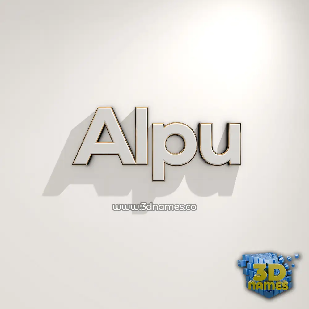 alpu in White Logo Warm style - 3D name wallpaper