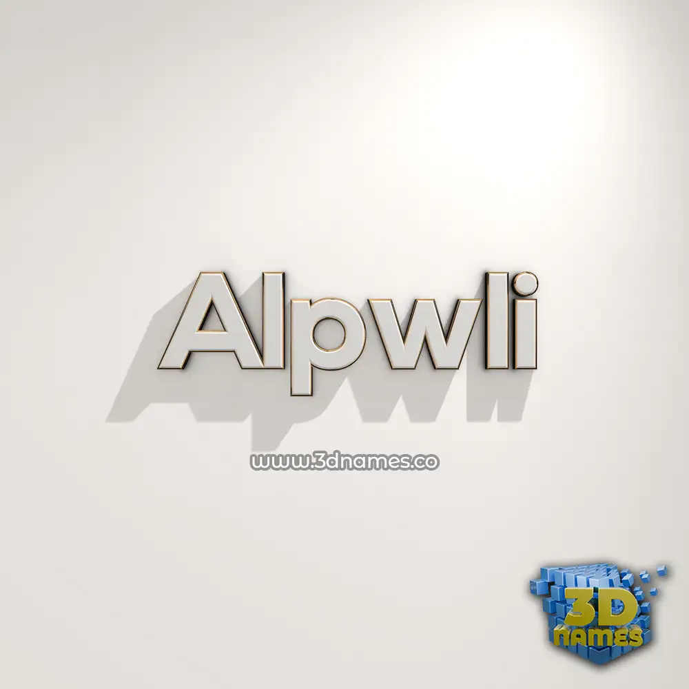 alpwli in White Logo Warm style - 3D name wallpaper