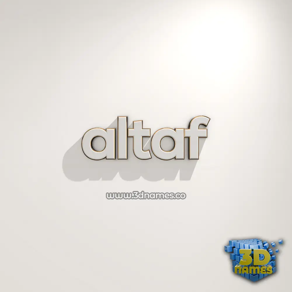 altaf in White Logo Warm style - 3D name wallpaper