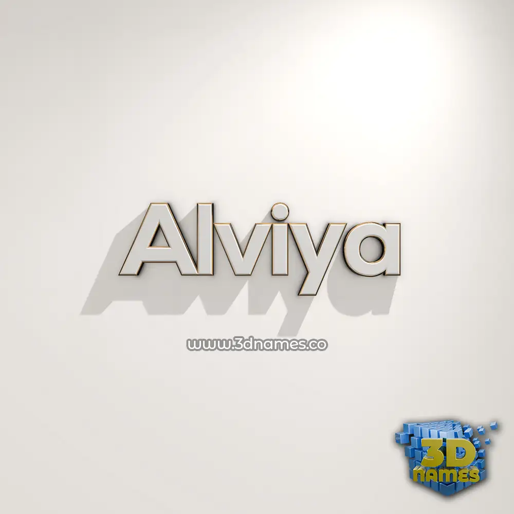 alviya in White Logo Warm style - 3D name wallpaper