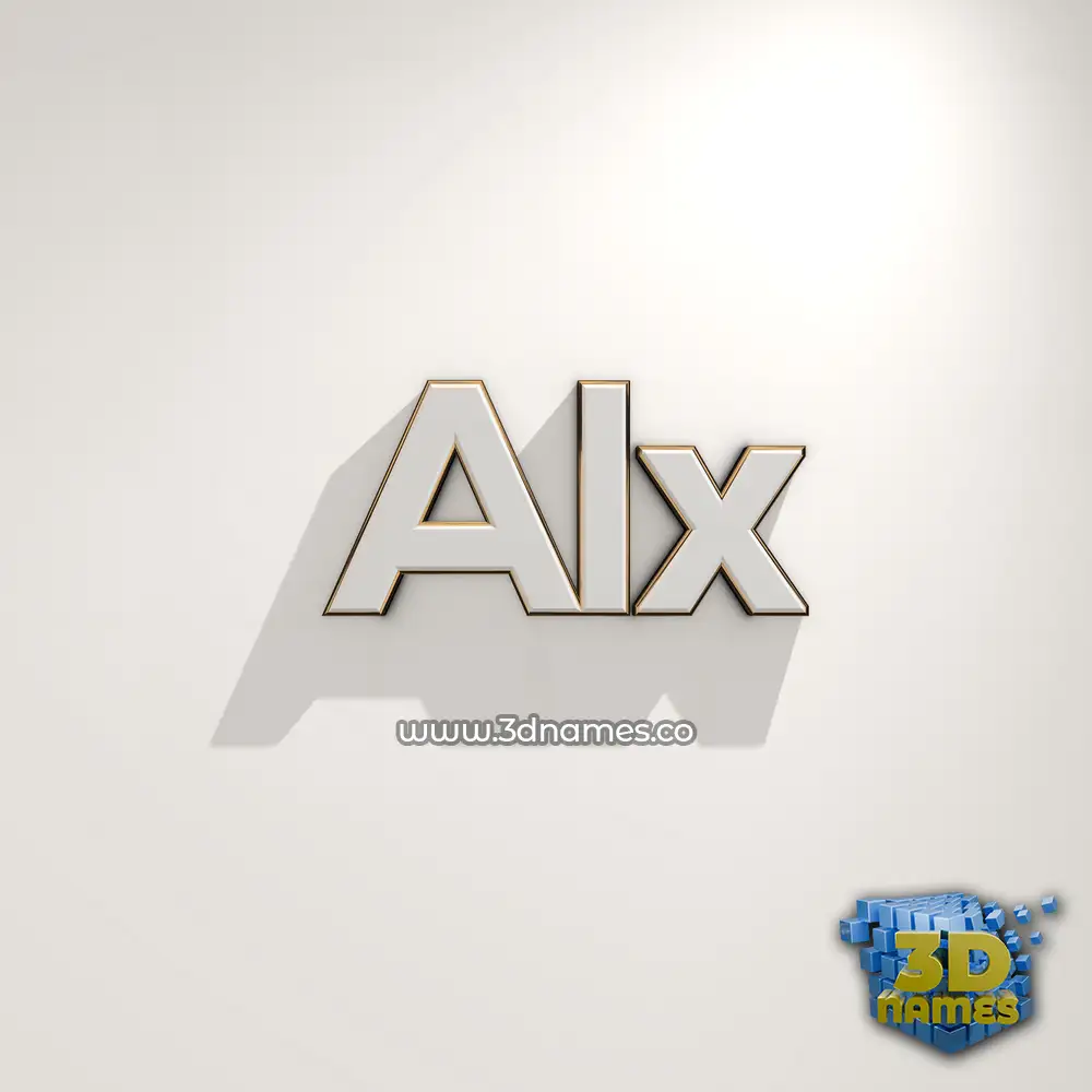 alx in White Logo Warm style - 3D name wallpaper