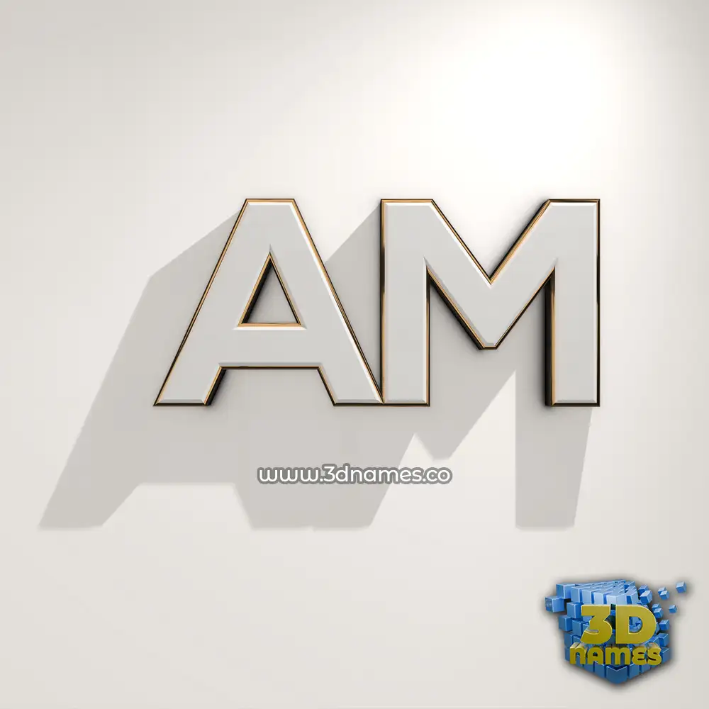 am in White Logo Warm style - 3D name wallpaper